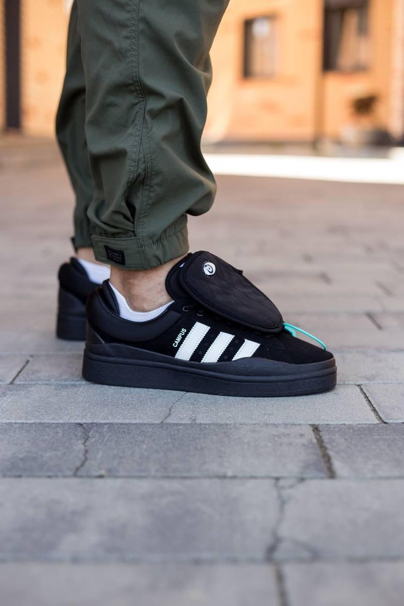 Кроссовки Adidas Campus x Bad Bunny Black White 9394 фото