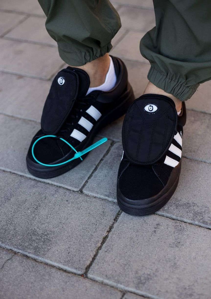 Кроссовки Adidas Campus x Bad Bunny Black White 9394 фото