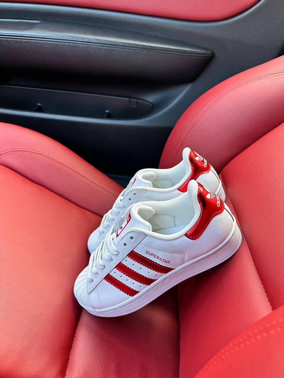 Кроссовки Adidas Superstar Red White 2885 фото