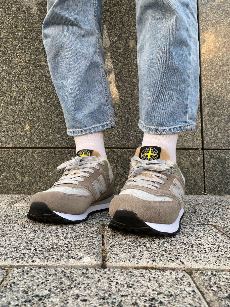 Зимові Кросівки New Balance 574 Stone Island (Хутро) 9746 фото