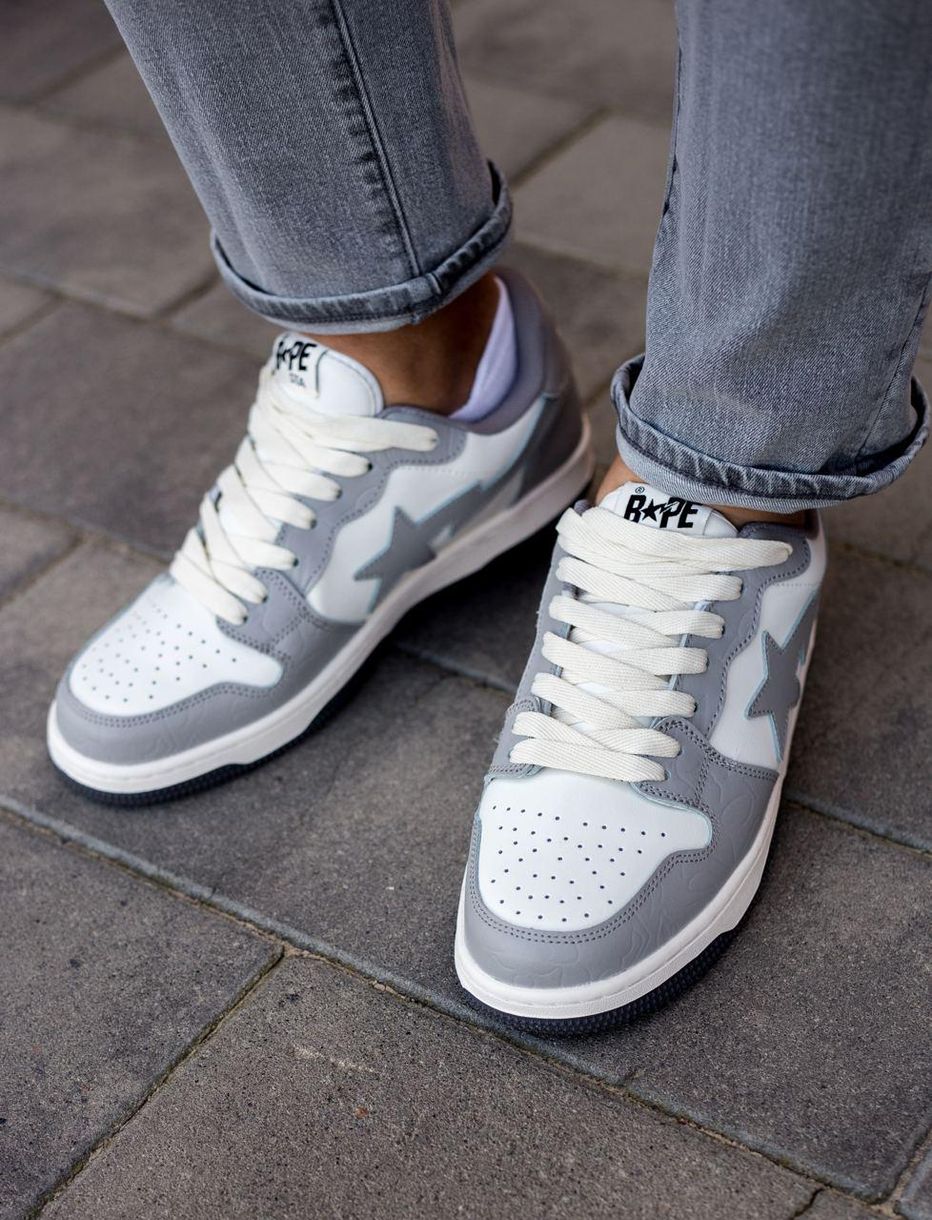 Кроссовки BAPE STA Grey White 9486 фото