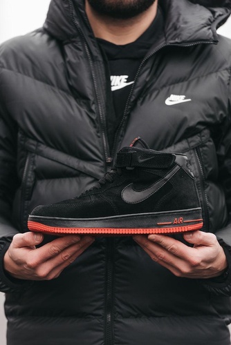 Зимові Кросівки Nike Ar Force High Black Red 6501 фото