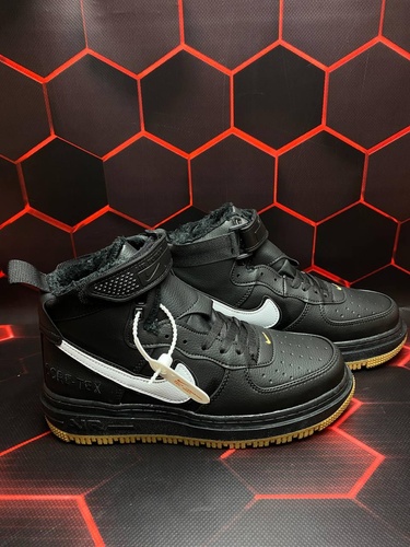 Зимові Кросівки Nike Air Force Gore-Tex Black White 8743 фото