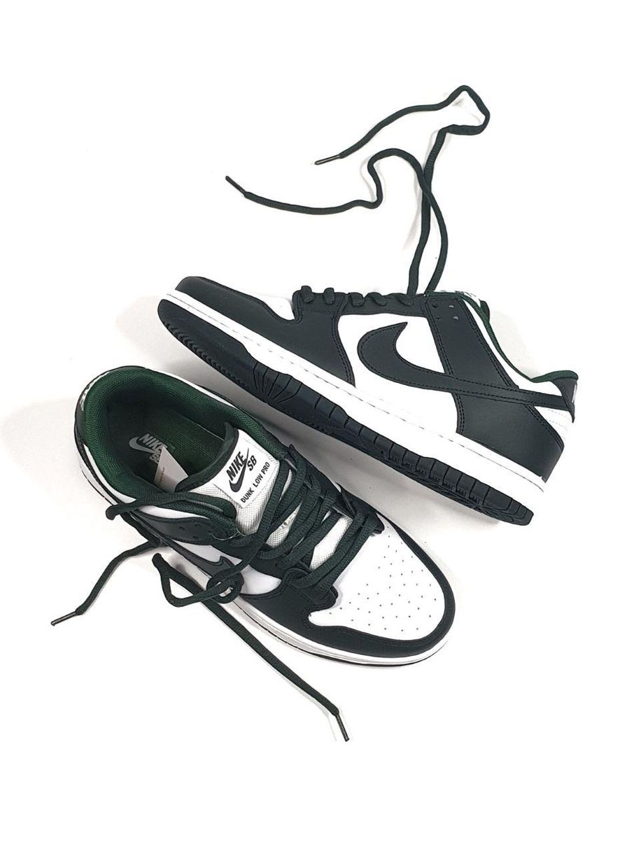 Кроссовки Nike SB Dunk Low Dark Green White 5537 фото