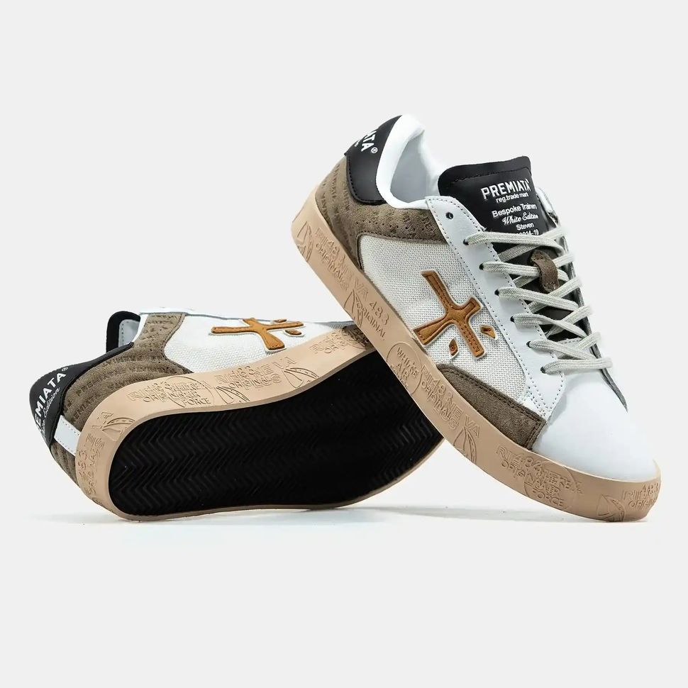Premiata Steven White Beige Gum