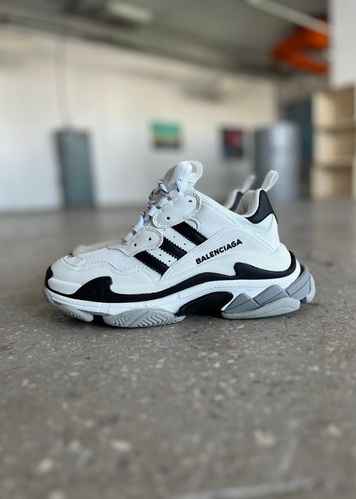 Кросівки Adidas x Balenciaga Triple S White Black 6457 фото