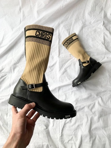Dior D-Major Boots Cream Black