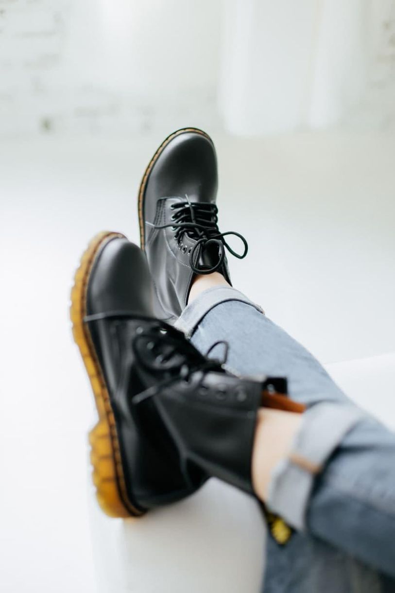 Черевики Dr. Martens Black No Logo 1 4226 фото