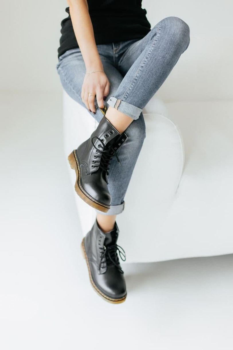 Черевики Dr. Martens Black No Logo 1 4226 фото