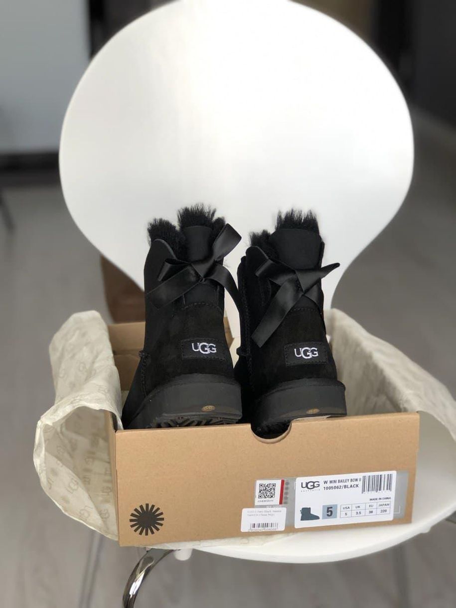 Зимові чоботи UGG Bailey Bow Black 5310 фото