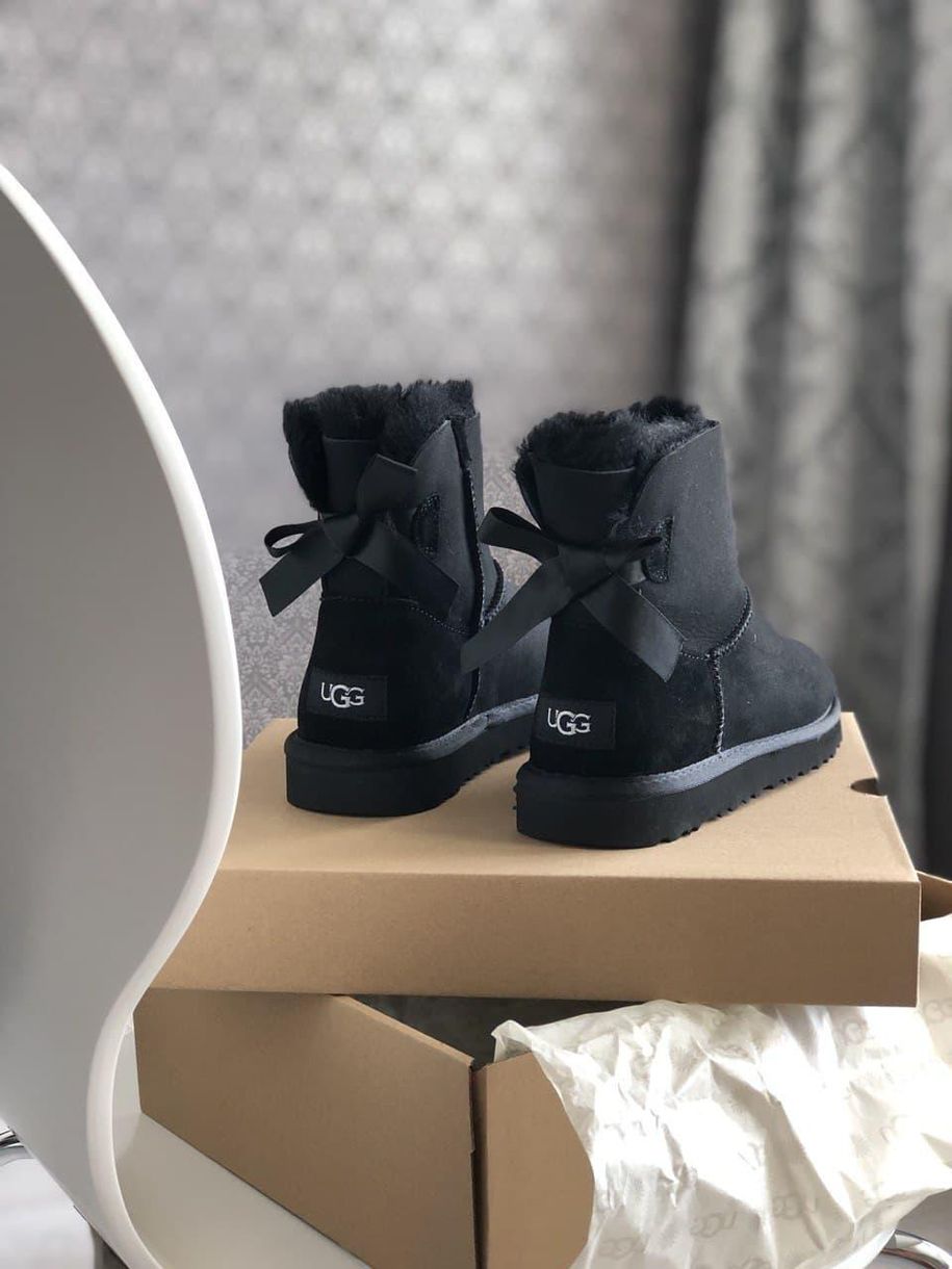 Зимові чоботи UGG Bailey Bow Black 5310 фото