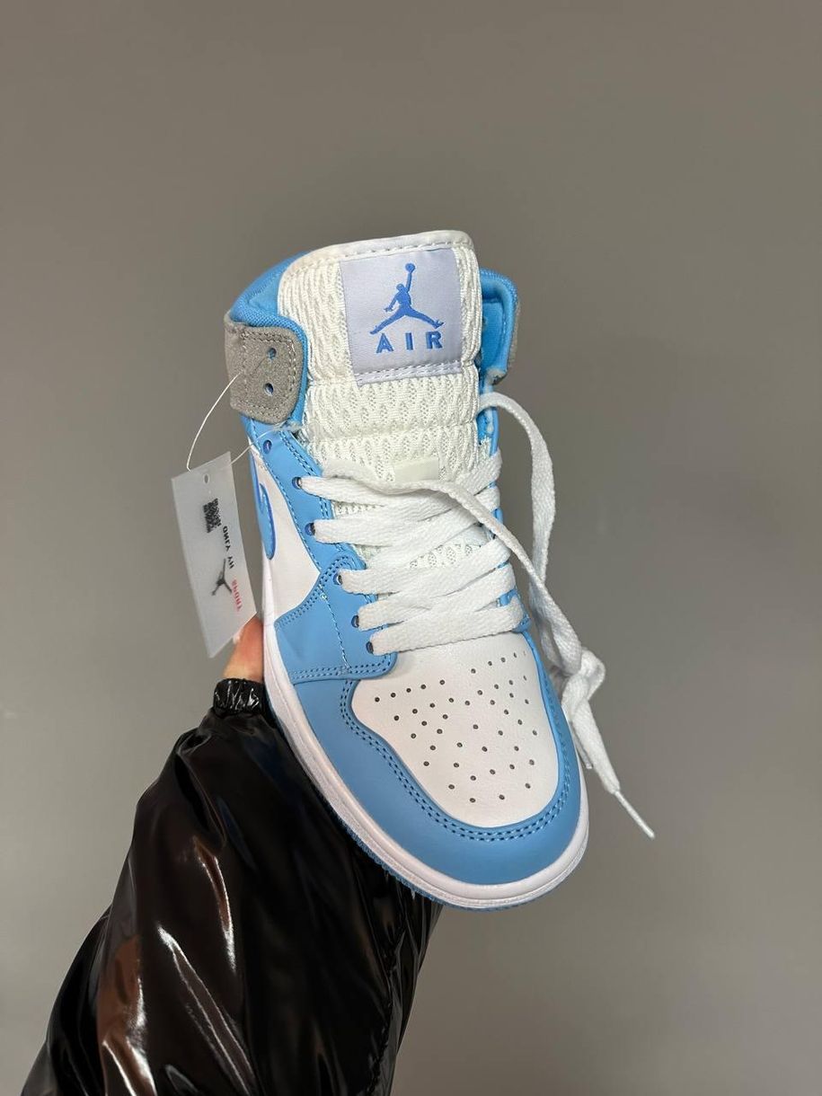 Баскетбольні кросівки Nike Air Jordan 1 Mid Blue Grey Premium 4453 фото