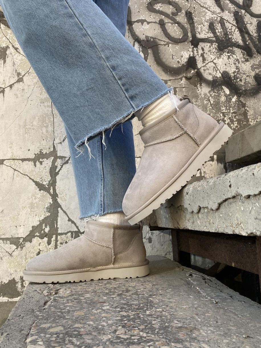 Зимові чоботи Ugg Classic Ultra Mini Light Grey 9425 фото