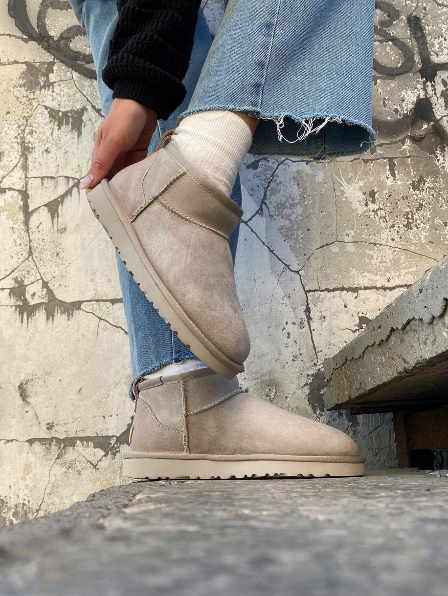 Зимові чоботи Ugg Classic Ultra Mini Light Grey 9425 фото