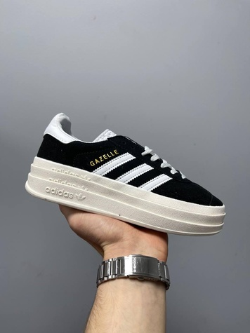 Кеды Adidas Gazelle Bold Black White 2774 фото