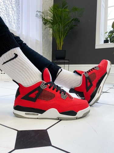Nike Air Jordan Retro 4 Red Black White 2187 фото