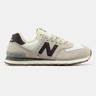 New Balance 574 Beige White Burgundy