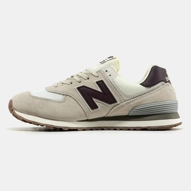 New Balance 574 Beige White Burgundy