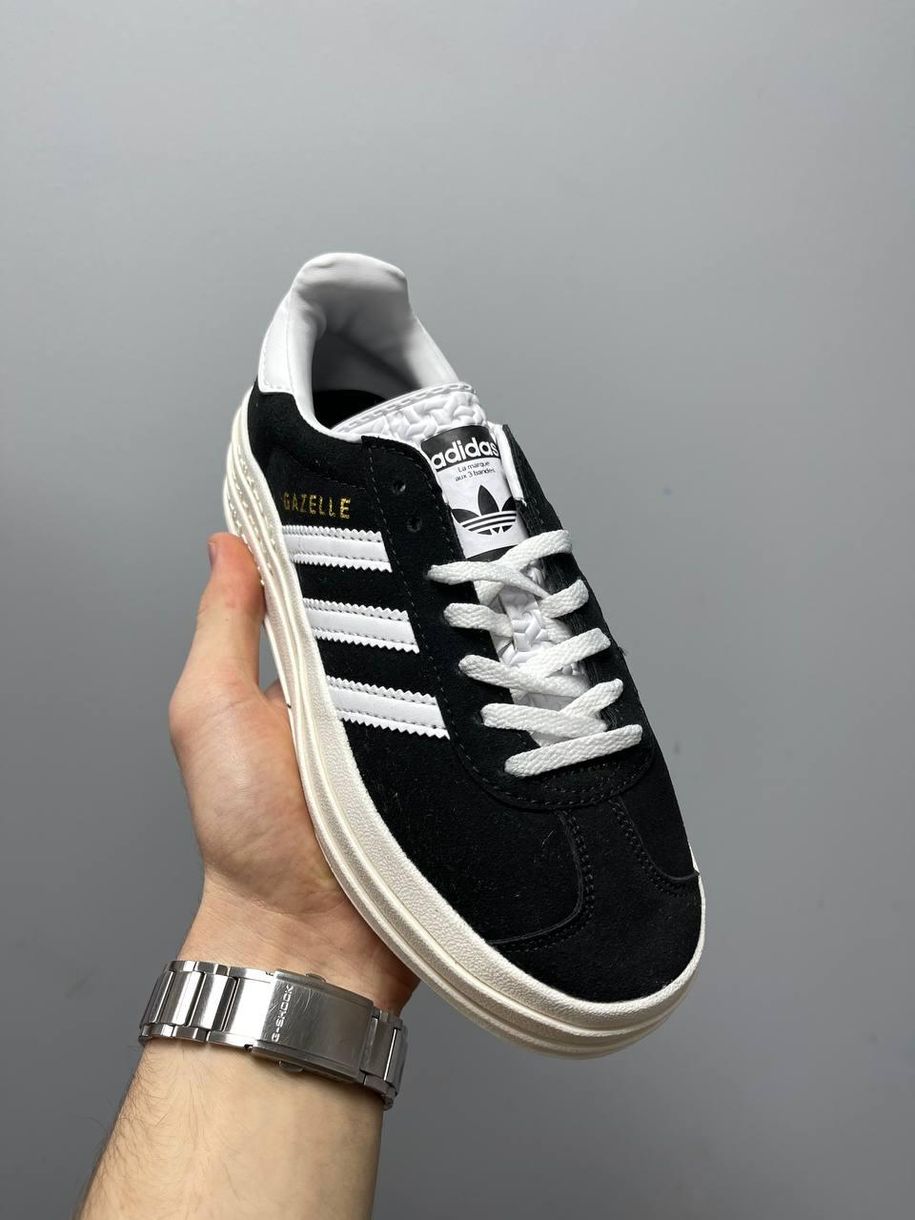 Кеды Adidas Gazelle Bold Black White 2774 фото