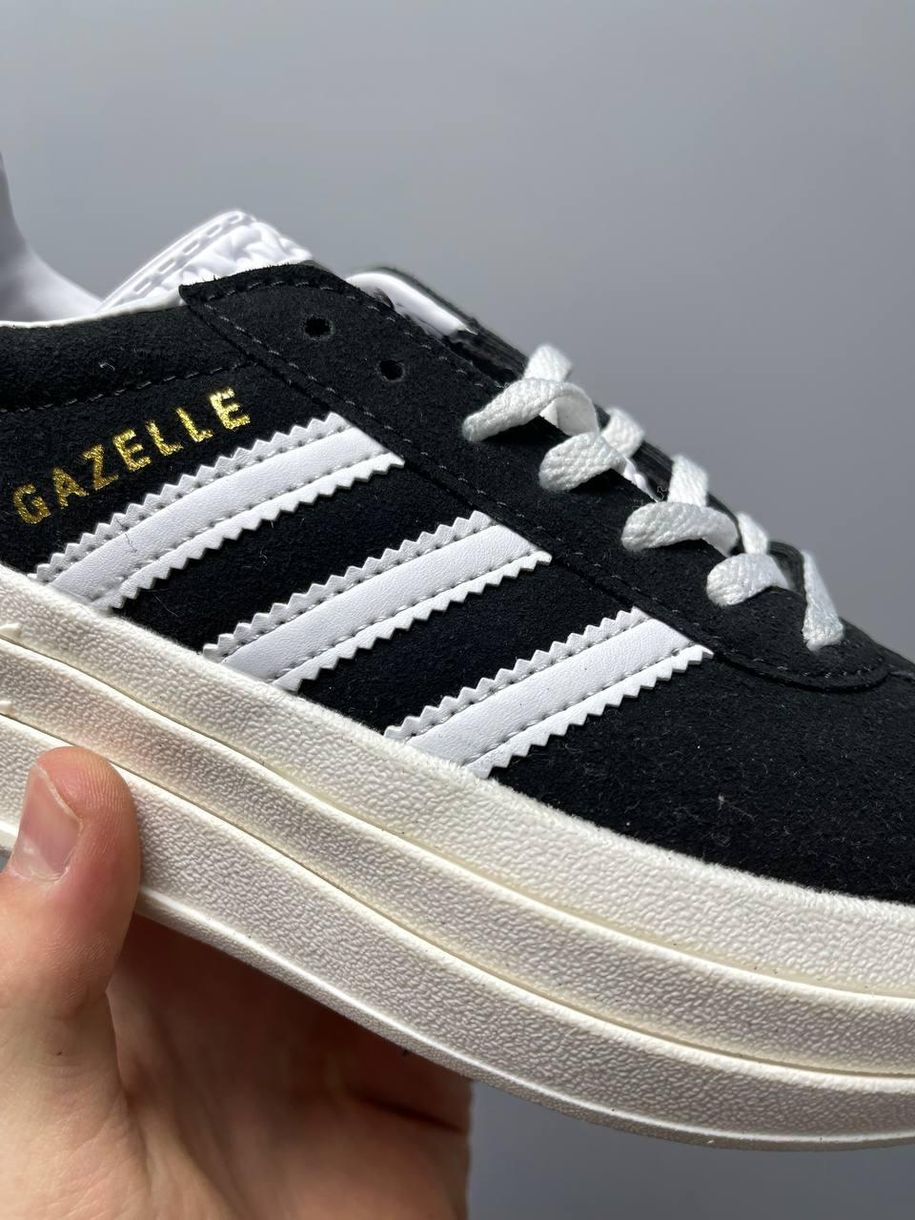 Кеды Adidas Gazelle Bold Black White 2774 фото