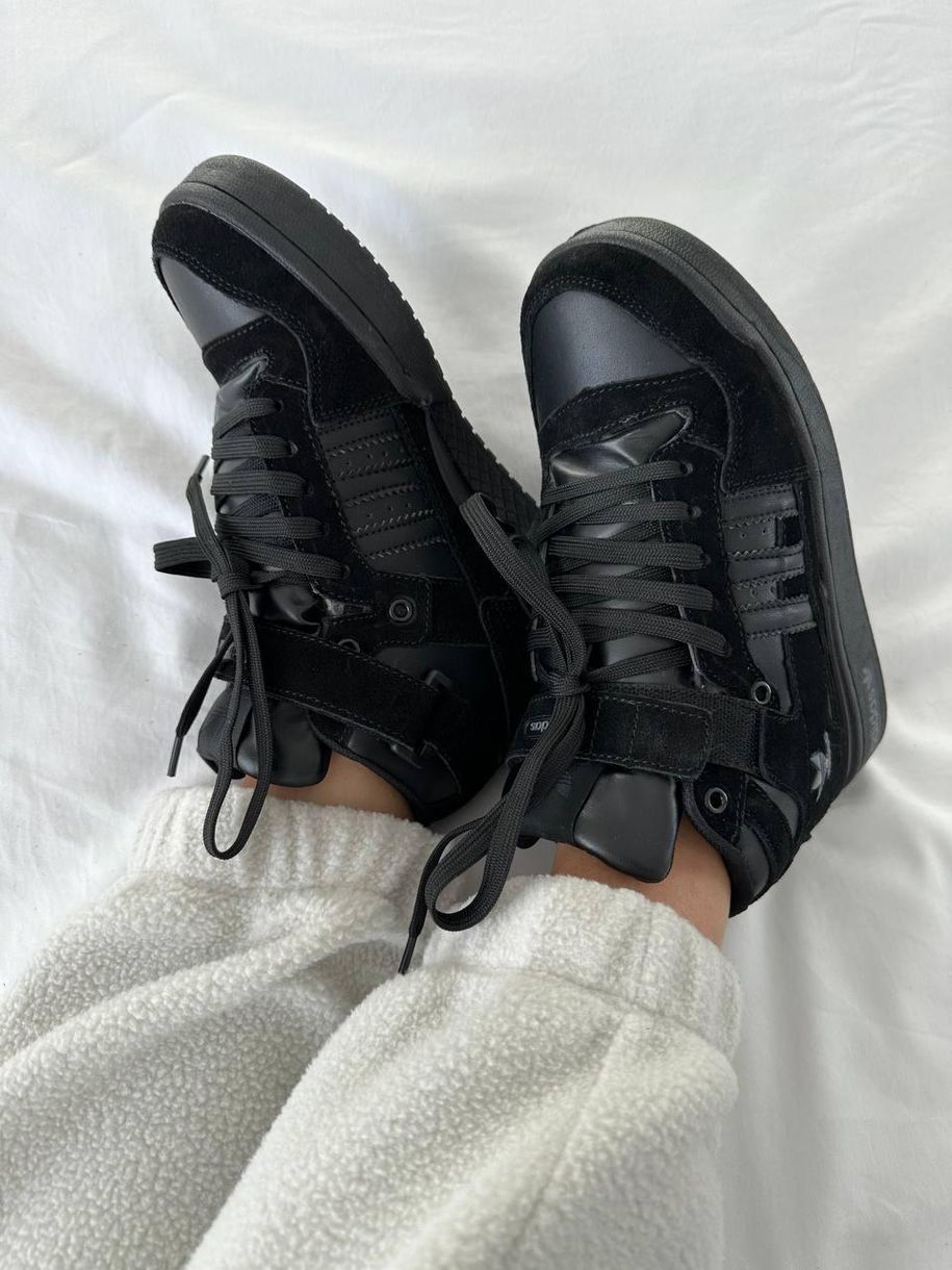 Зимние Кроссовки Adidas Forum Black Suede Fur 9959 фото