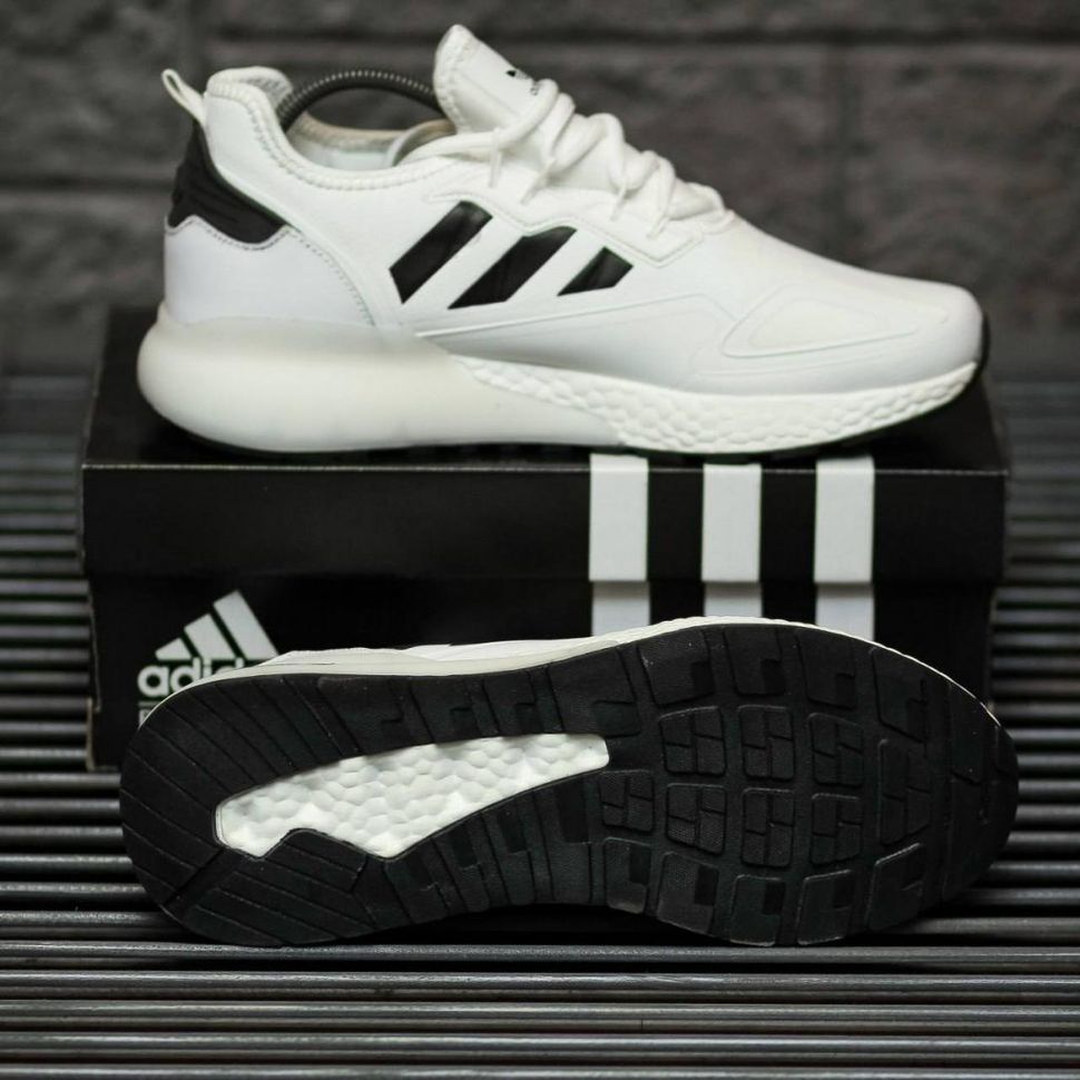 Кроссовки Adidas ZX 2K Boost White Black 2.0 8960 фото