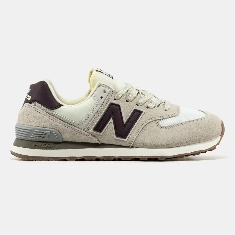 New Balance 574 Beige White Burgundy