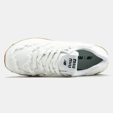 New Balance 574 x Miu Miu White Raw Edge