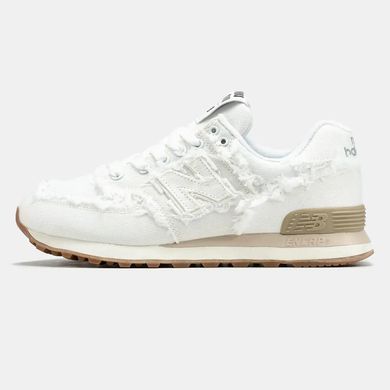 New Balance 574 x Miu Miu White Raw Edge