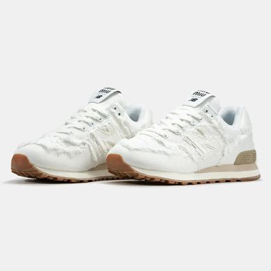 New Balance 574 x Miu Miu White Raw Edge