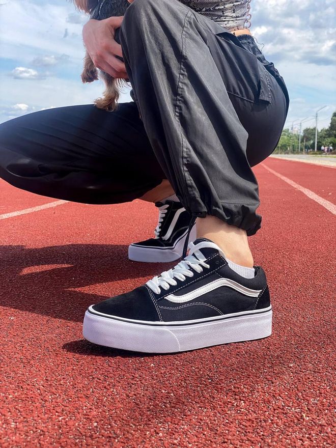 Black and white platform sales vans