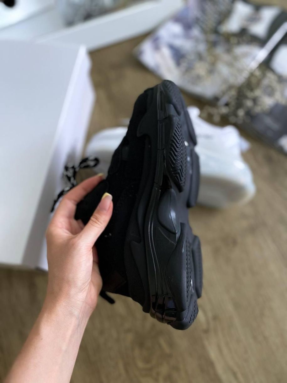 Кросівки Balenciaga Triple S Clear Sole Black «White Logo» 3 3456 фото