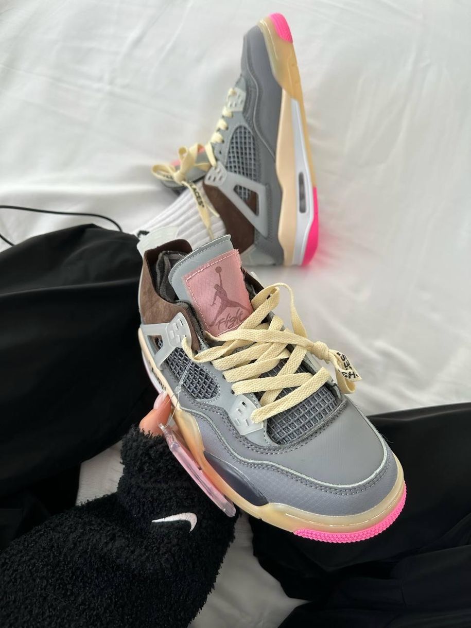 Nike Air Jordan 4 x Off White Grey Pink 9952 фото