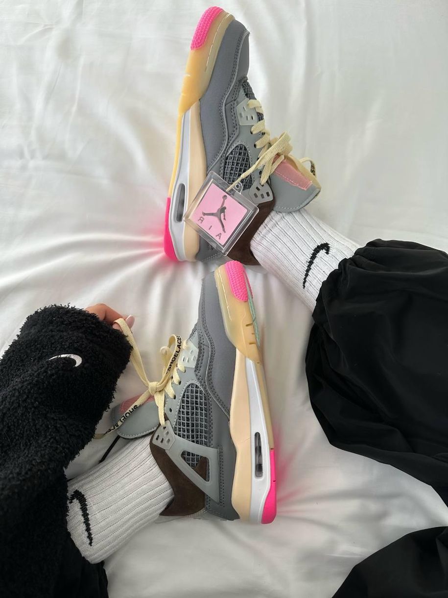 Nike Air Jordan 4 x Off White Grey Pink 9952 фото