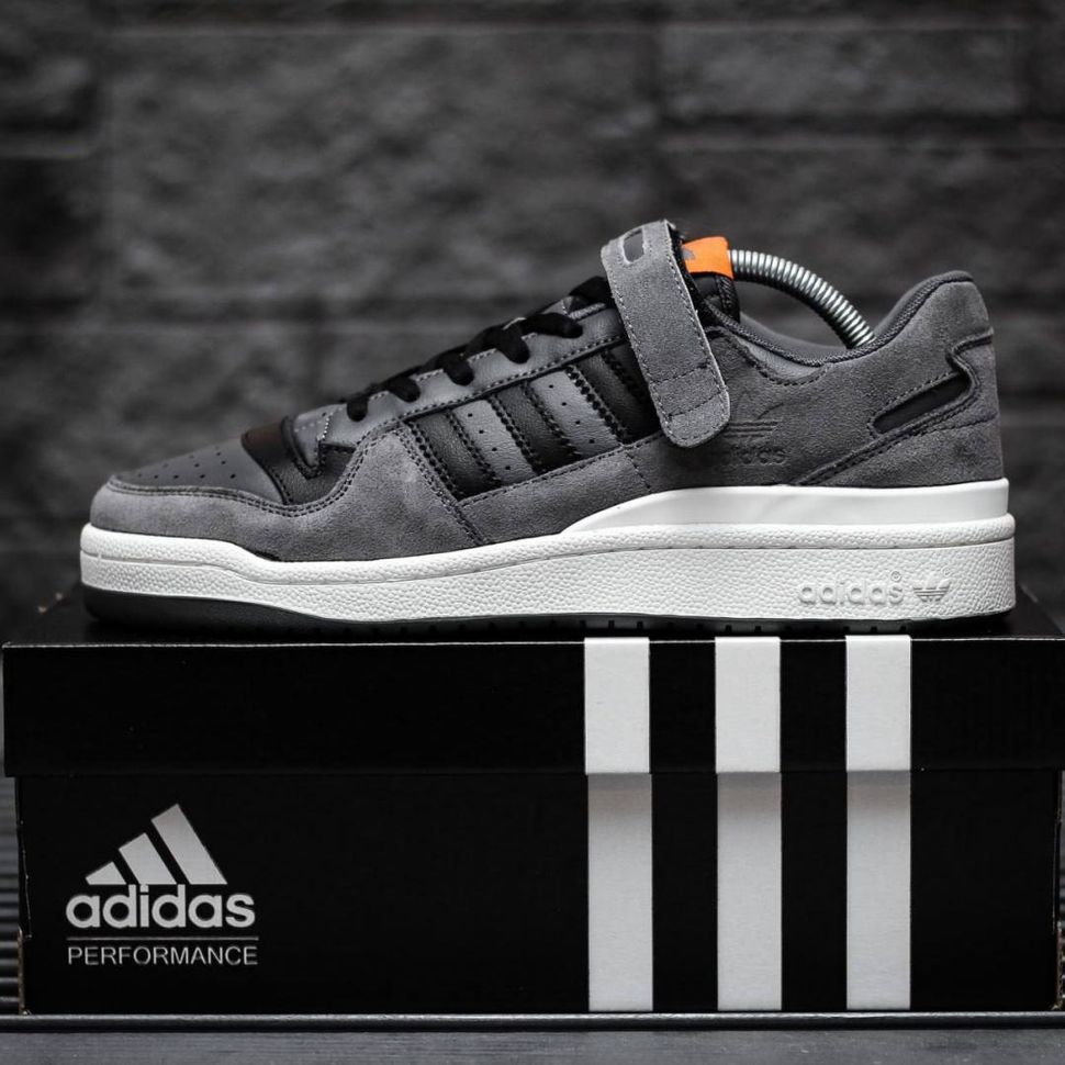 Кросівки Adidas Forum Low Grey White Black 8942 фото