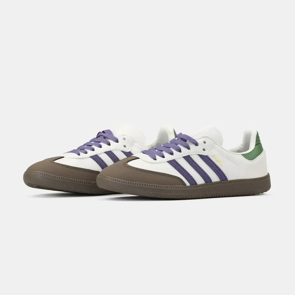 Adidas Samba OG Off White Core Purple Green Brown, 36