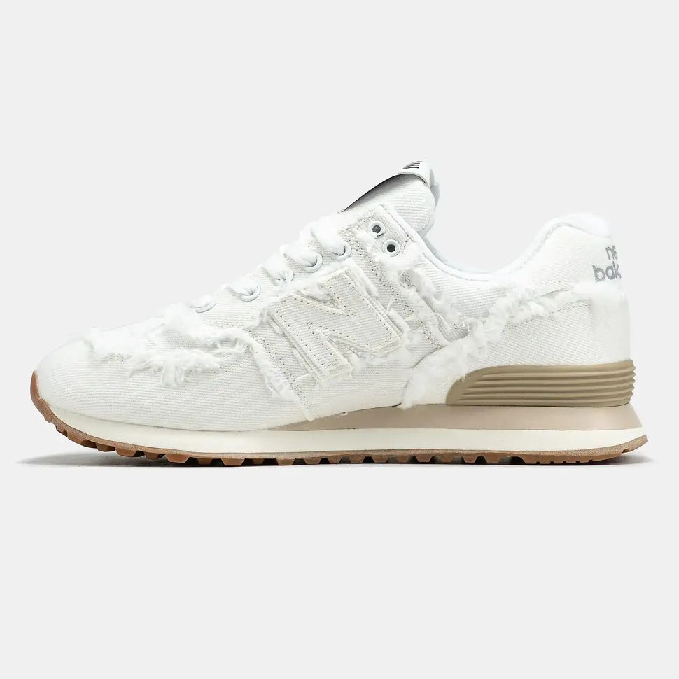 New Balance 574 x Miu Miu White Raw Edge