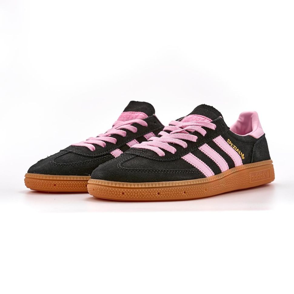 Кеди чорні з рожевим Adidas Spezial Black Pink 10952 фото